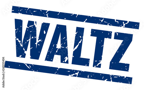 square grunge blue waltz stamp