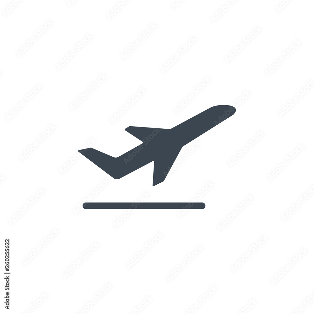 Obraz premium Takeoff the airplane silhouette icon