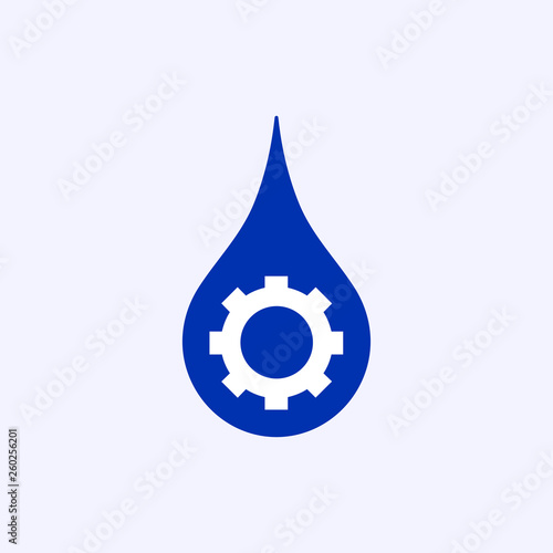 Drop Water Gear Logo Template for business design