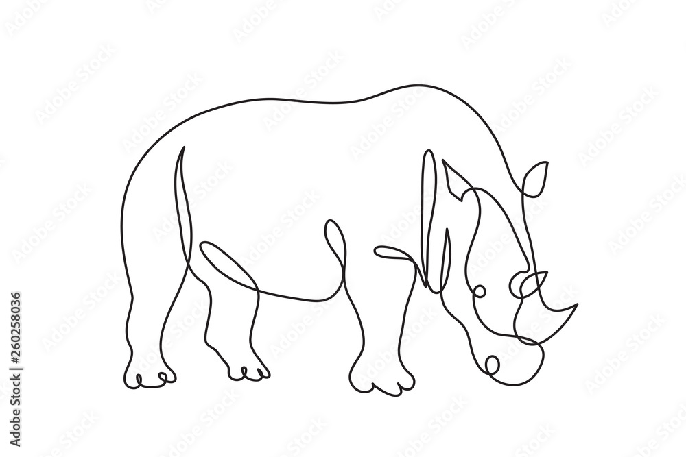 Rhino one line drawing Stock Illustration Adobe Stock
