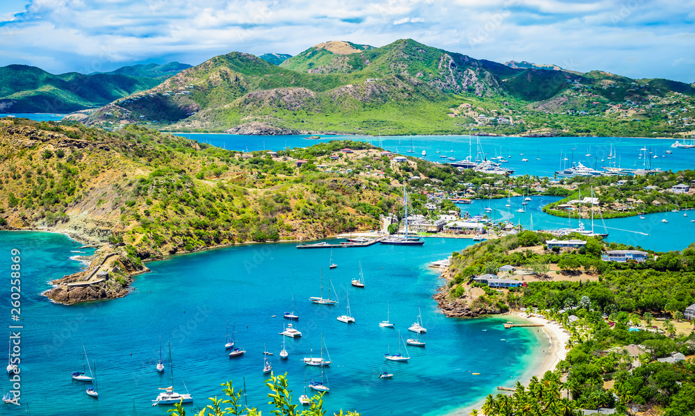 English harbor in Antigua and Barbuda, Caribbean English harbor in Antigua and Barbuda, Caribbean