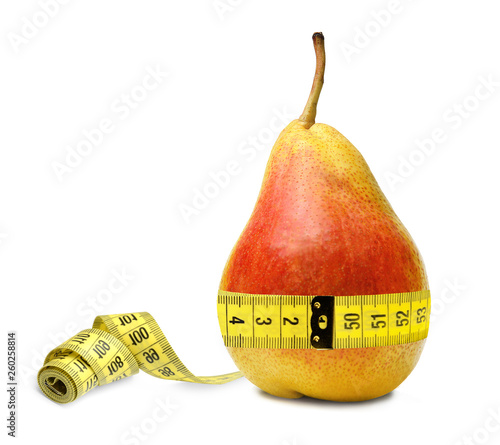 Photos A dieter pear measures his waist and is pleased to note that everything is fine with the size