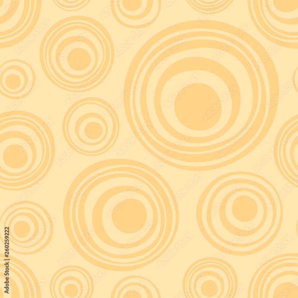 Abstract asymmetrical circles seamless pattern.