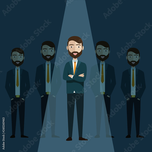 Businessman of leader. Standing out of the cround.