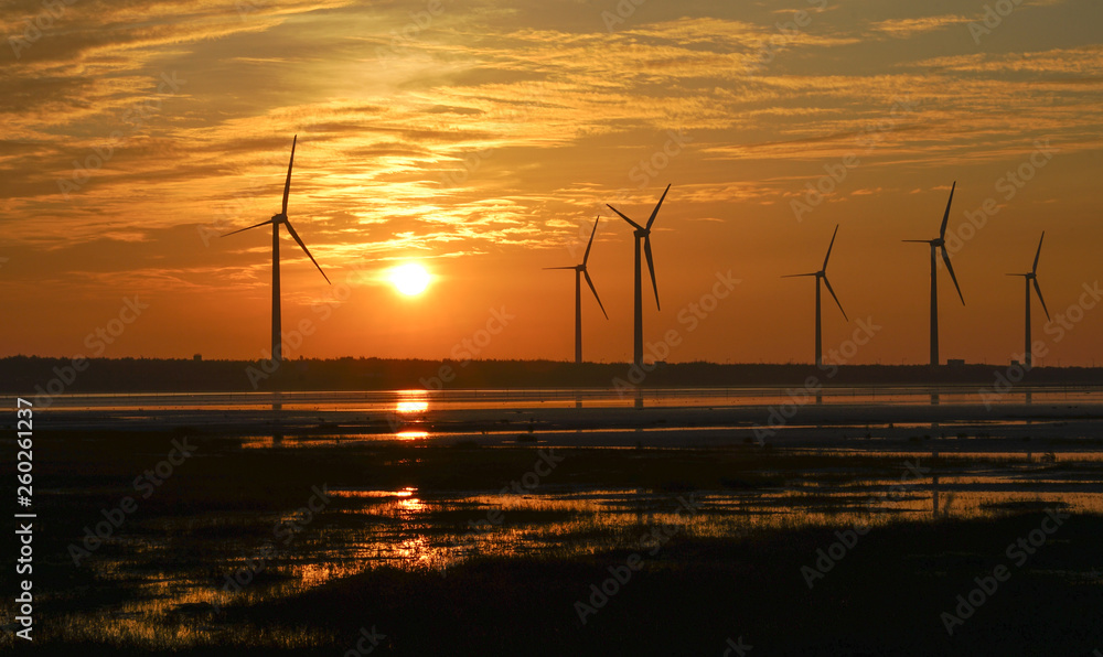 Obraz premium Wind energy concept : wind farm in Taiwan