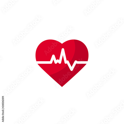 Heart beat concept in flat style, vector