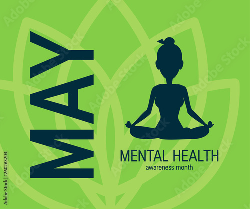 Mental health vector concept in simple flat style