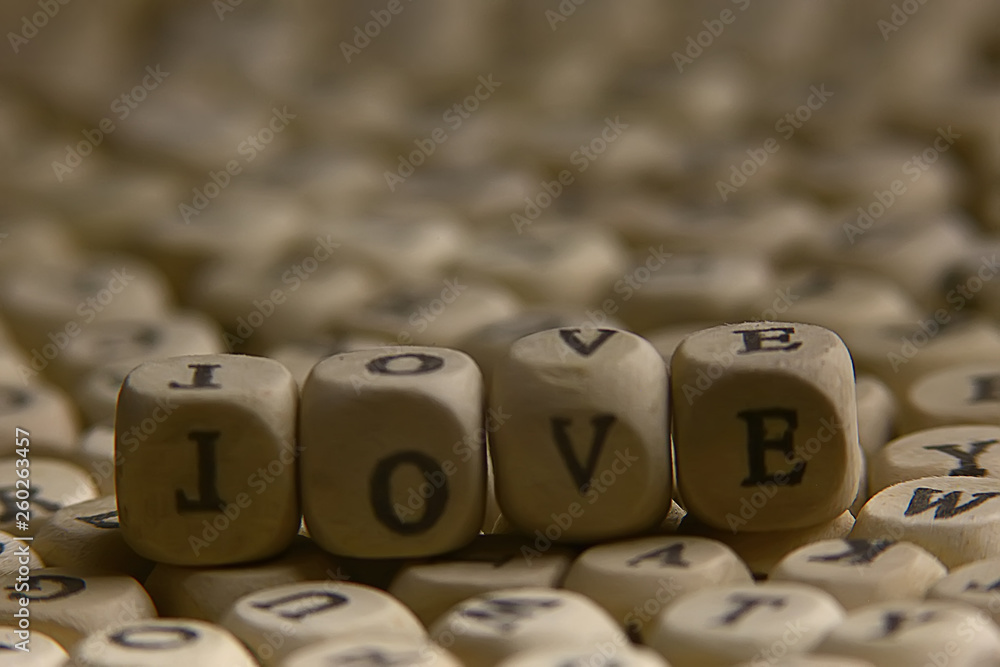 cubes letters love inscription / message from small letters, the concept of romance love, inscription love unusual font cubes letters love inscription / message from small letters, the concept of romance love, inscription love unusual font