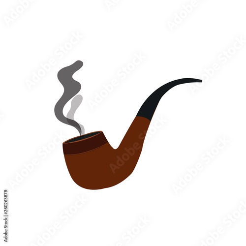 smoking pipe icon in flat style isolated vector illustration on white transparent background