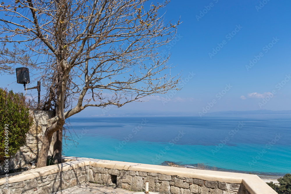 Panoramic view of beach of town of Afytos, Kassandra, Chalkidiki, Central Macedonia, Greece Panoramic view of beach of town of Afytos, Kassandra, Chalkidiki, Central Macedonia, Greece