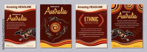 Set of abstract colorful flyers, posters, banners, placards, brochure design templates A6 size.