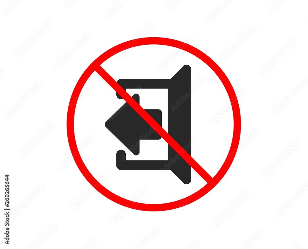 No or Stop. Logout arrow icon. Sign out symbol. Navigation pointer. Prohibited ban stop symbol. No sign out icon. Vector No or Stop. Logout arrow icon. Sign out symbol. Navigation pointer. Prohibited ban stop symbol. No sign out icon. Vector
