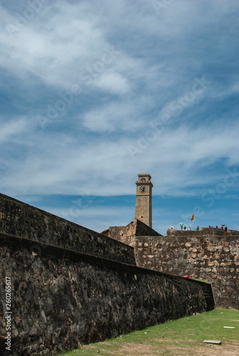 Clocktower on fort Galle in Sri Lanka