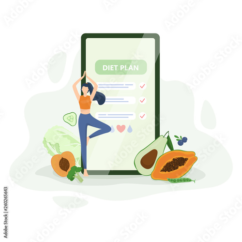 Diet plan concept. Idea of healthy nutrition and calories