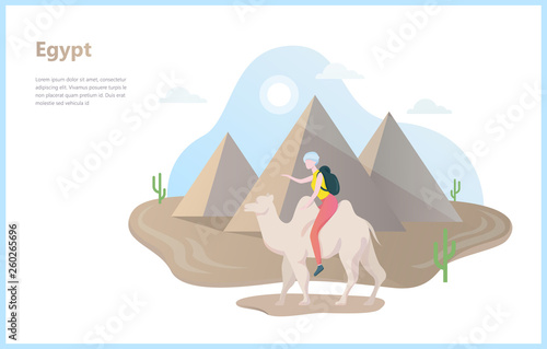 Tourism in Egypt concept. Pyramid and ancient history