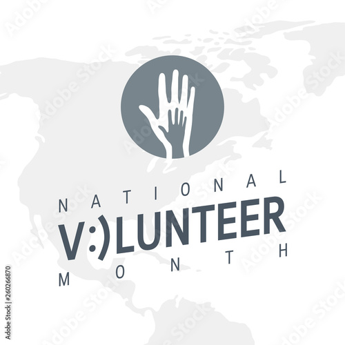 National volunteer month concept in flat style