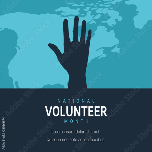 National volunteer month concept in flat style