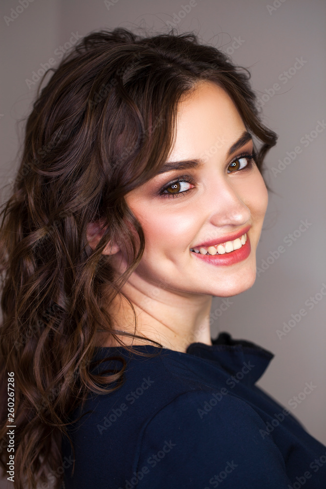 Make up beauty. Close up beautiful brunette fashion girl Make up beauty. Close up beautiful brunette fashion girl
