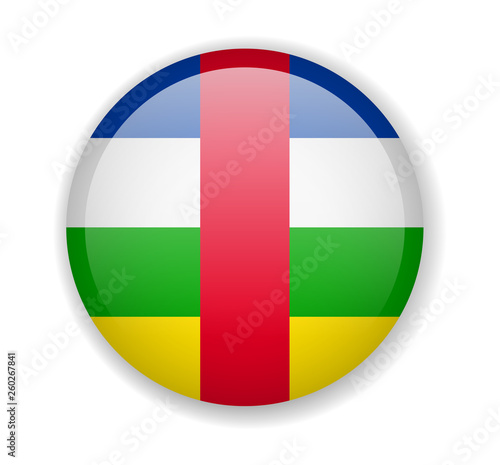 Central African Republic flag round bright icon on a white background