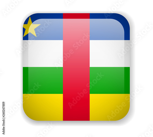 Central African Republic flag bright square icon on a white background