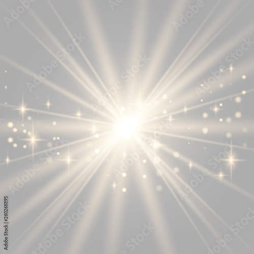 Gold glowing light explodes.