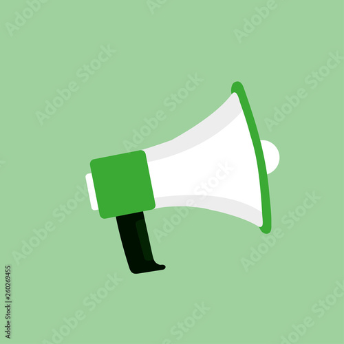 Manual green megaphone