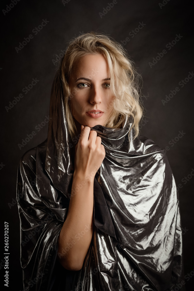 Portrait of beautiful emotional woman with green eyes. Studio shot. Portrait of beautiful emotional woman with green eyes. Studio shot.