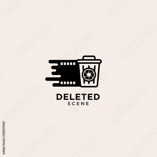 deleted scene trash logo, recycle bin icon. Graphic elements for your design - Vector
