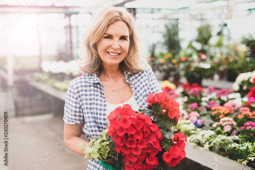 Fotografie Frau im Blumenladen