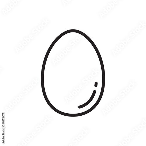 Outline style egg shape icon isolated on white background.