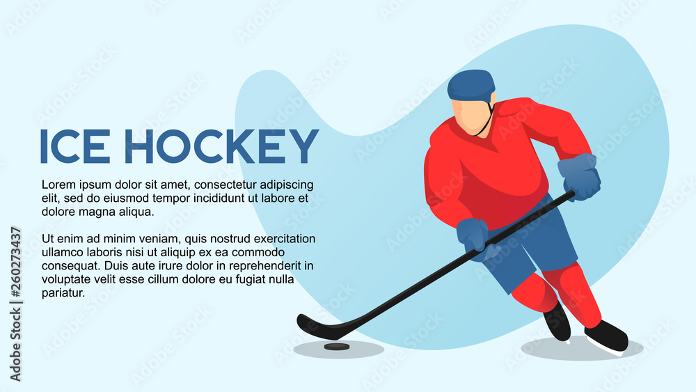 ice hockey web page banner and presentation template semi flat style illustration ice hockey web page banner and presentation template semi flat style illustration