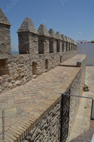 Medieval Style Walls In Vejer. Nature  Architecture  History  Street Photography. July 12  2014. Vejer De La Frontera  Cadiz  Spain