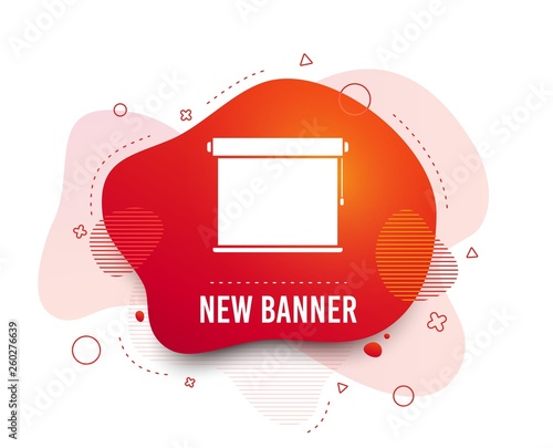 Fluid badge. Louvers rolls sign icon. Window blinds or jalousie symbol. Abstract shape. Gradient louvers icon. Flyer liquid banner. Vector
