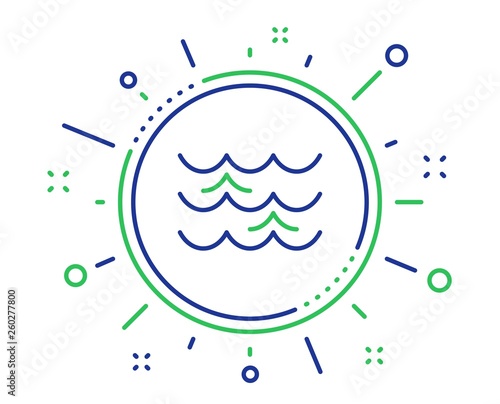Waves line icon. Sea flowing sign. Water symbol. Quality design elements. Technology waves button. Editable stroke. Vector