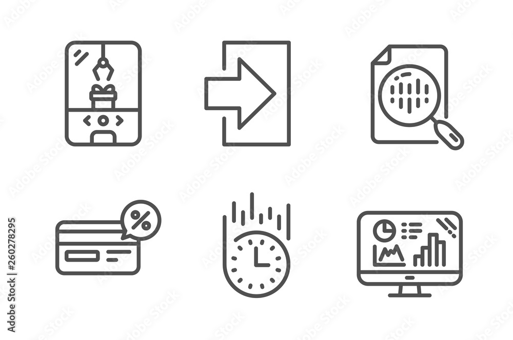 Cashback, Crane claw machine and Login icons simple set. Analytics chart, Fast delivery and Analytics graph signs. Non-cash payment, Attraction park. Technology set. Line cashback icon. Vector Cashback, Crane claw machine and Login icons simple set. Analytics chart, Fast delivery and Analytics graph signs. Non-cash payment, Attraction park. Technology set. Line cashback icon. Vector