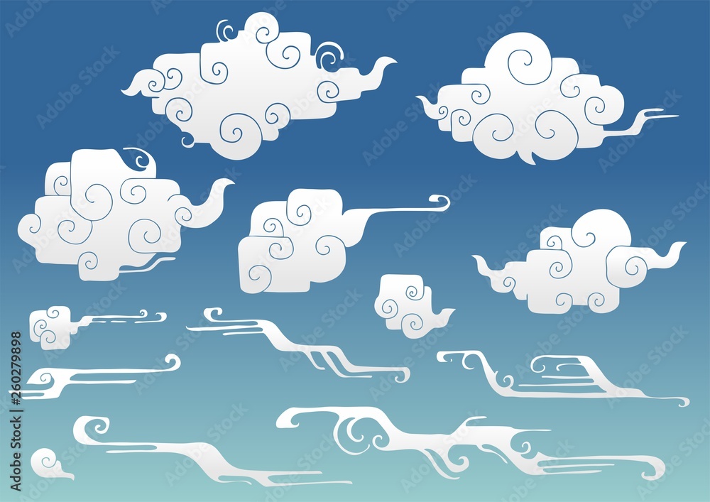 japanese cloud drawings