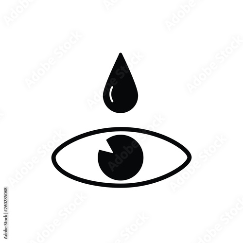 Medical eye drops line icon isolated