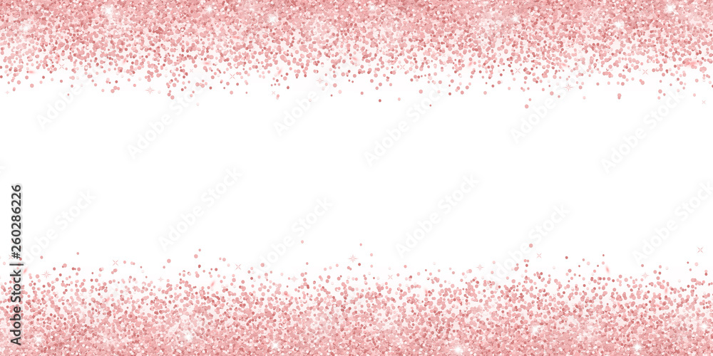 Rose gold glitter on white background, horizontal wide border. Vector Stock  Vector | Adobe Stock