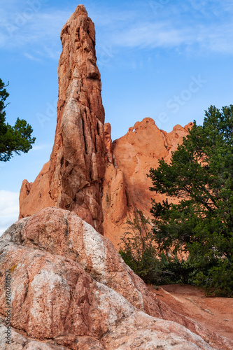 Landscape Scenes from the Colorado Rocky Mountains. Red Rock Formations at the Garden of the Gods.