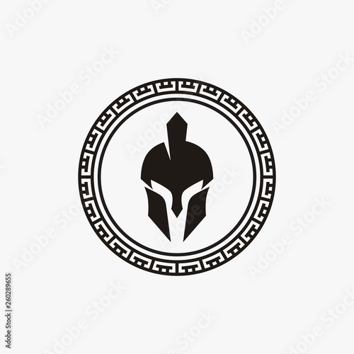 spartan greek coin logo design