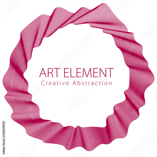 Round frame of flowing smoke. Vector abstract artistic beautiful background with copy space for text. Isolated over white background.