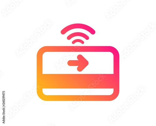 Contactless payment icon. Credit card sign. Finance symbol. Classic flat style. Gradient contactless payment icon. Vector