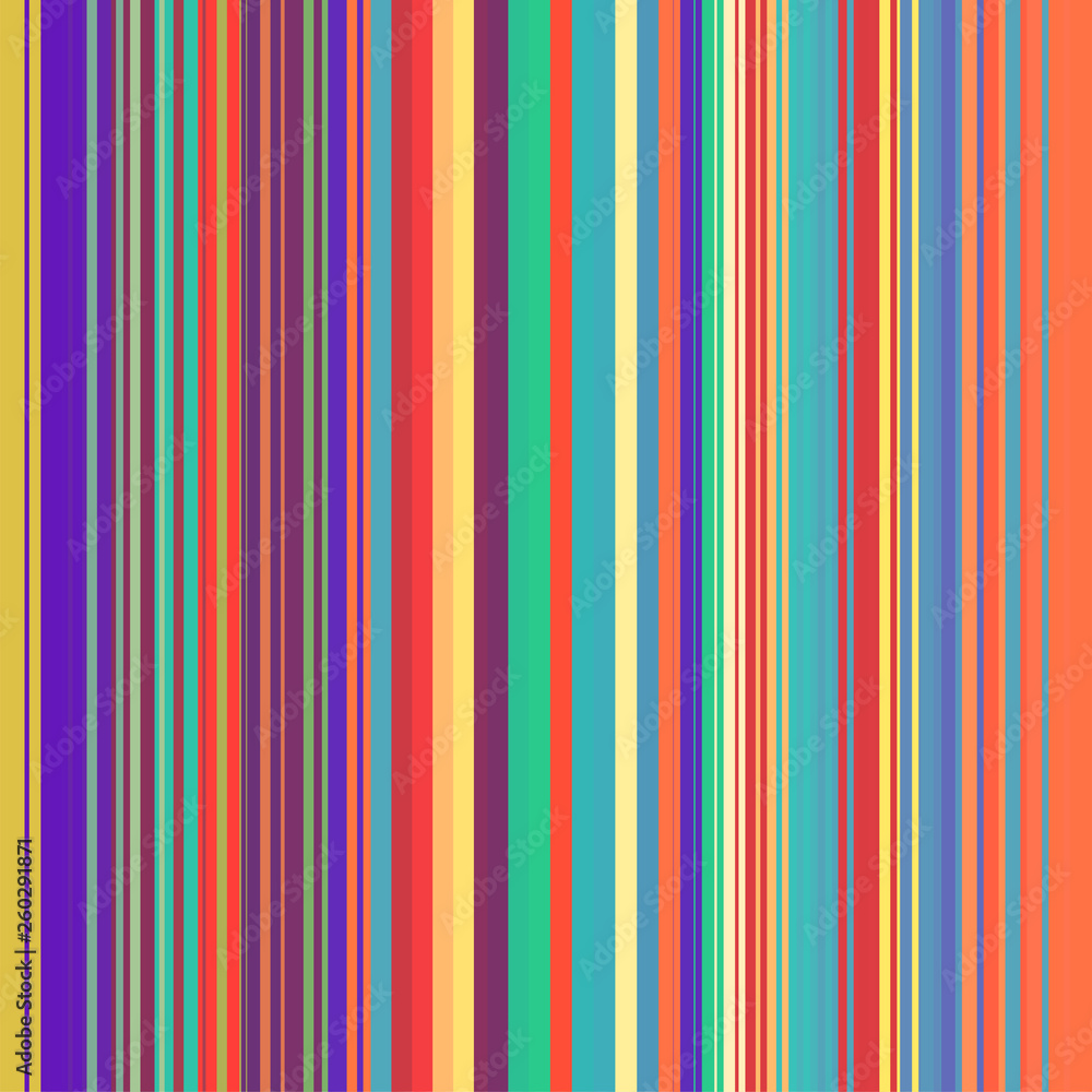 Fototapeta premium Retro style pastel colored vertical striped lines background. Ideal for fabric, textile, linen, drapery, cloth or other textured and patterned works.