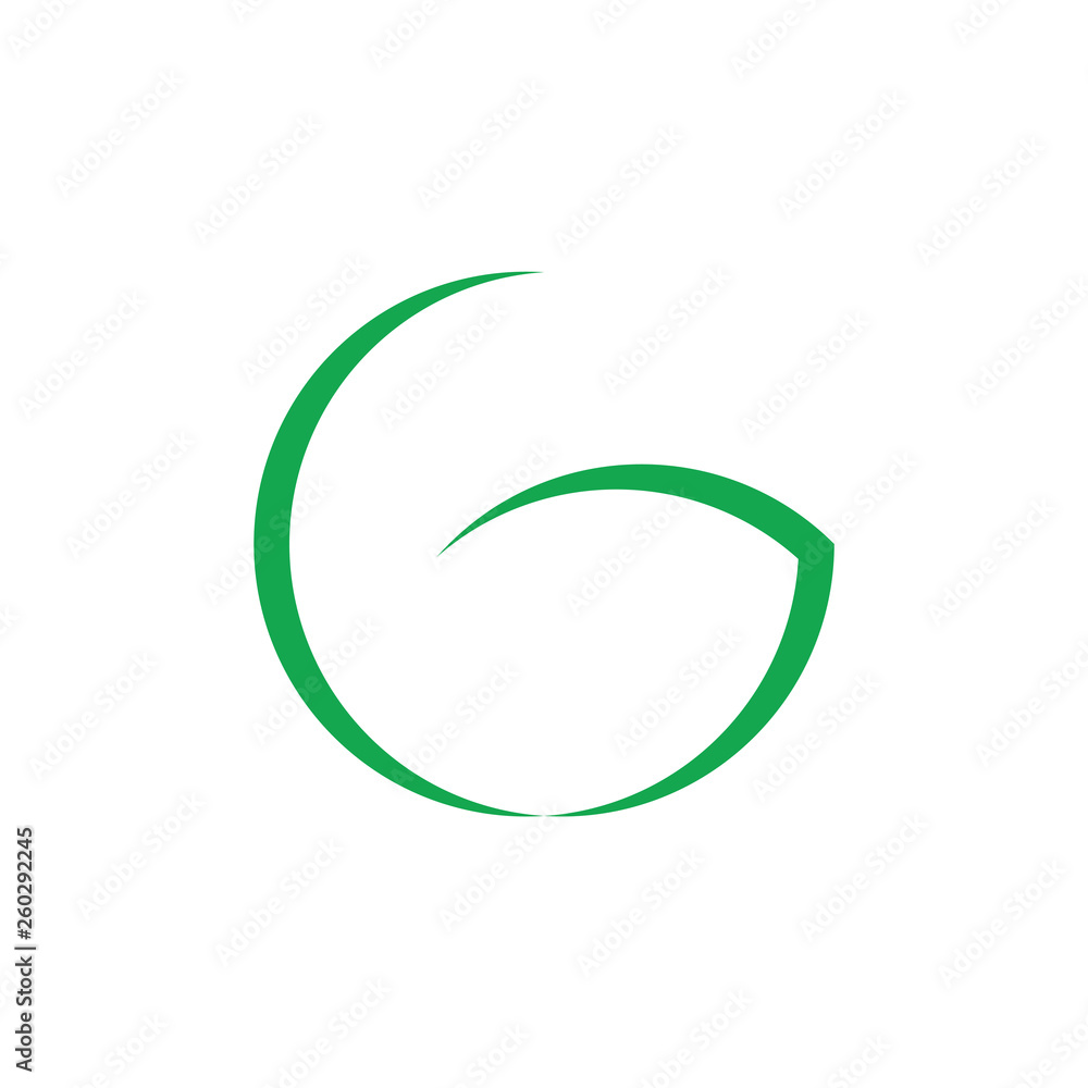 simple letter g leaf shape logo vector simple letter g leaf shape logo vector