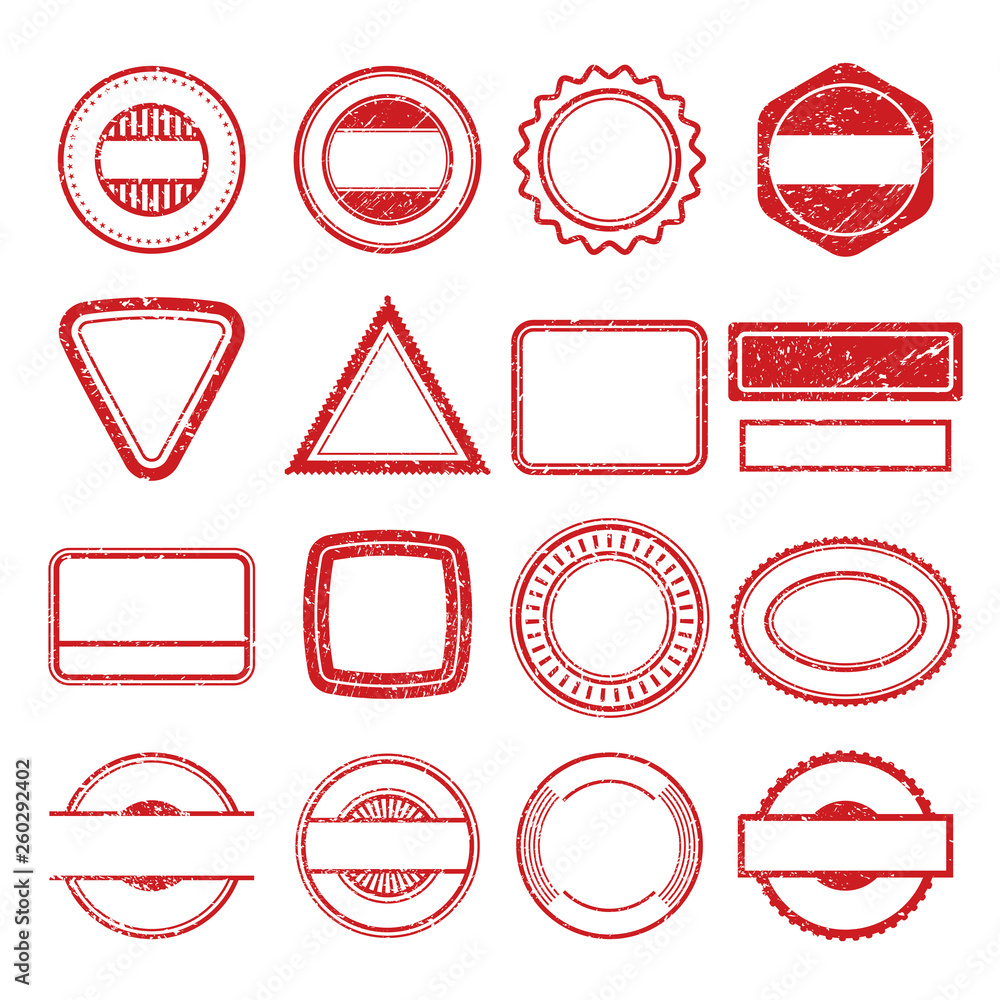 Rubber stamp frames. Grunge scratching post tampon insignia stamp vector  templates isolated. Illustration of insignia stamp grunge, rubber post seal  Stock Vector | Adobe Stock