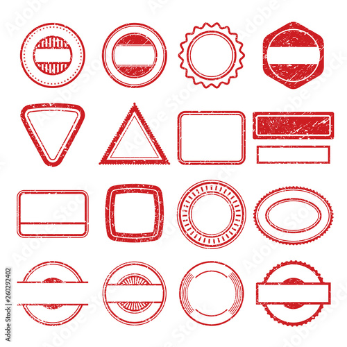 Rubber stamp frames. Grunge scratching post tampon insignia stamp vector templates isolated. Illustration of insignia stamp grunge, rubber post seal