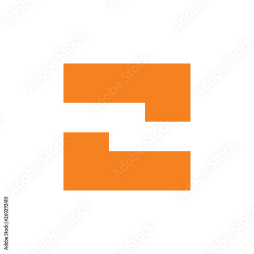 abstract letter z simple geometric square logo vector