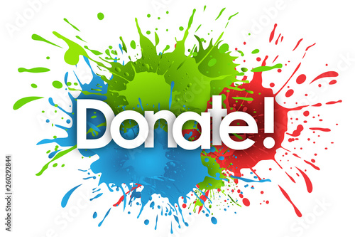 donate word in splash’s background