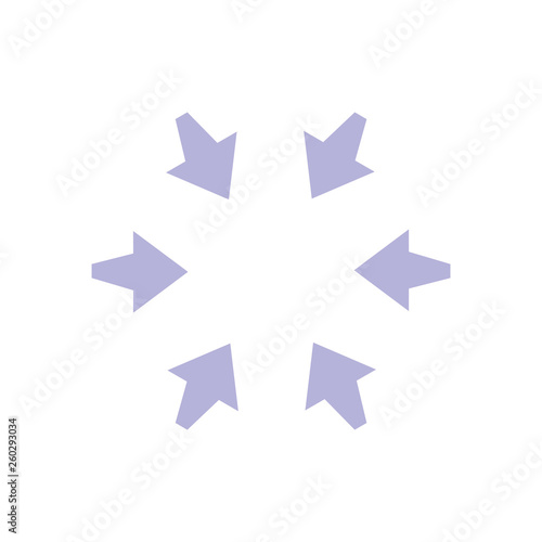pointing arrow center symbol decoration vector