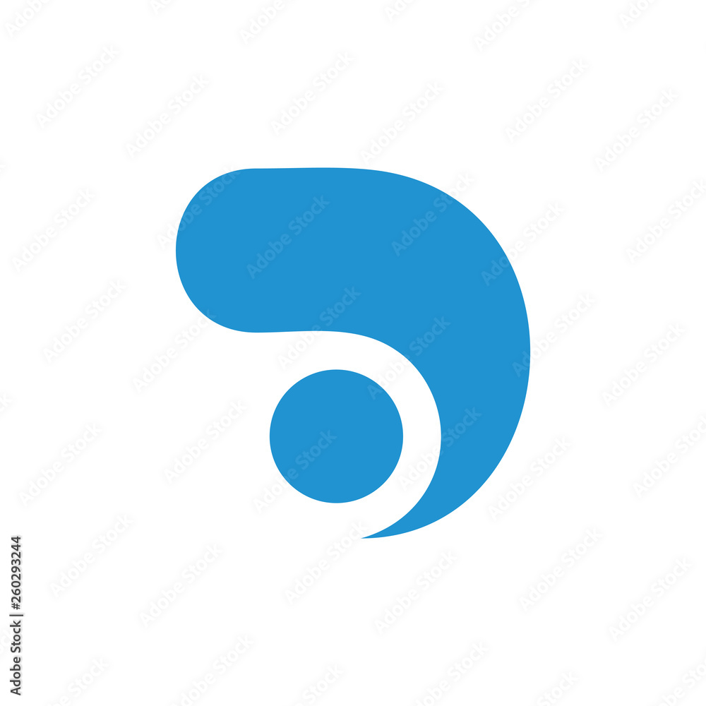letter d simple curves dot motion logo vector letter d simple curves dot motion logo vector